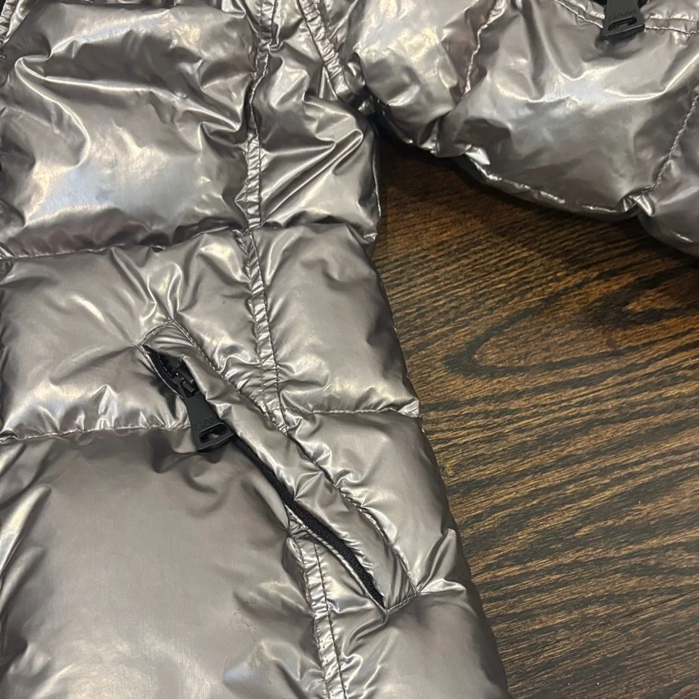 SAM Girl’s Shiny Silver Puffer Jacket Size 12